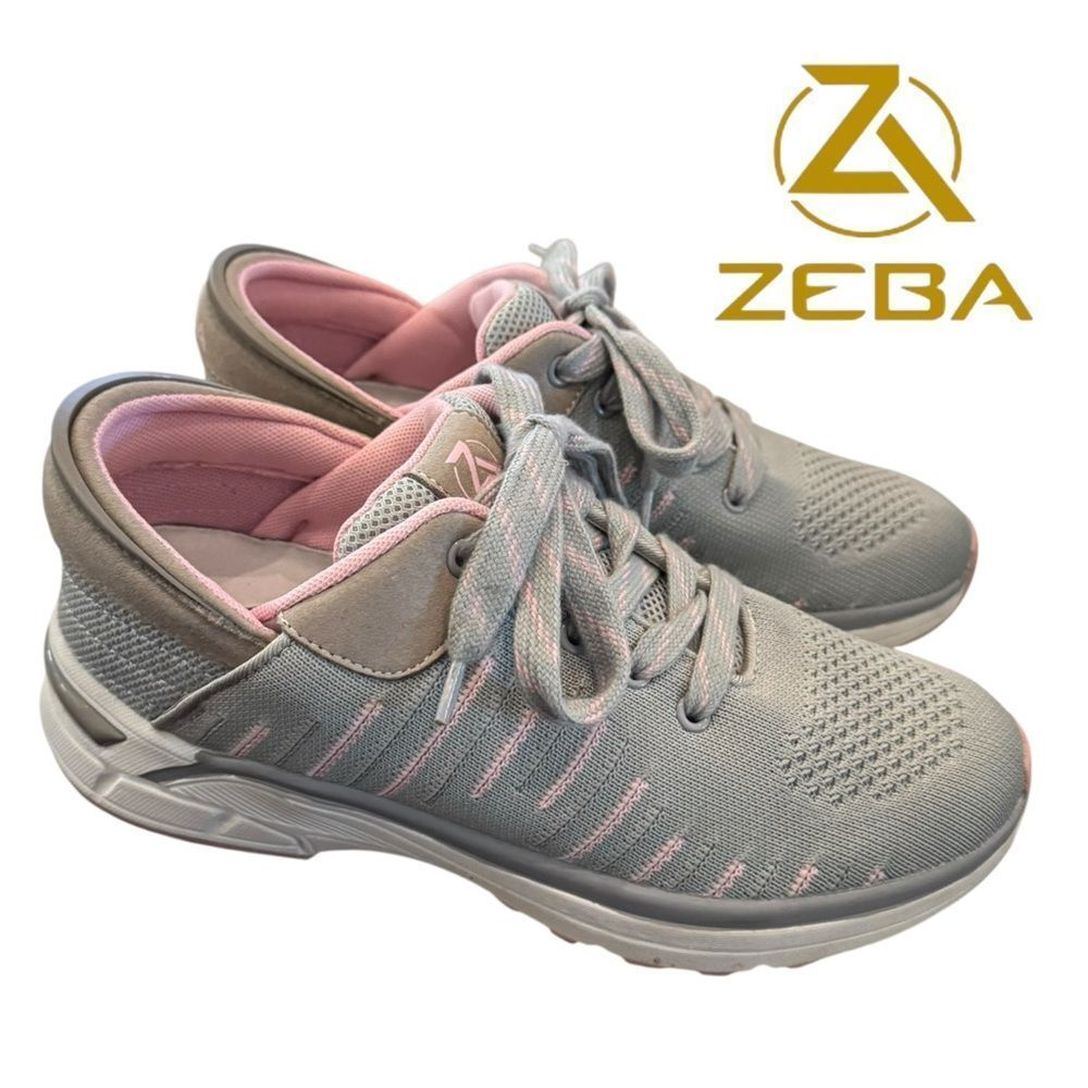 ZEBA Women's Hands Free Grey Pink Sneakers 8.5